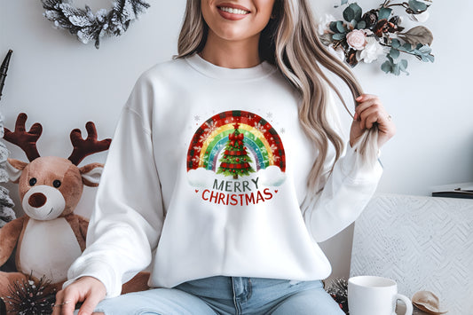 Sweatshirt Merry Christmas Rainbow